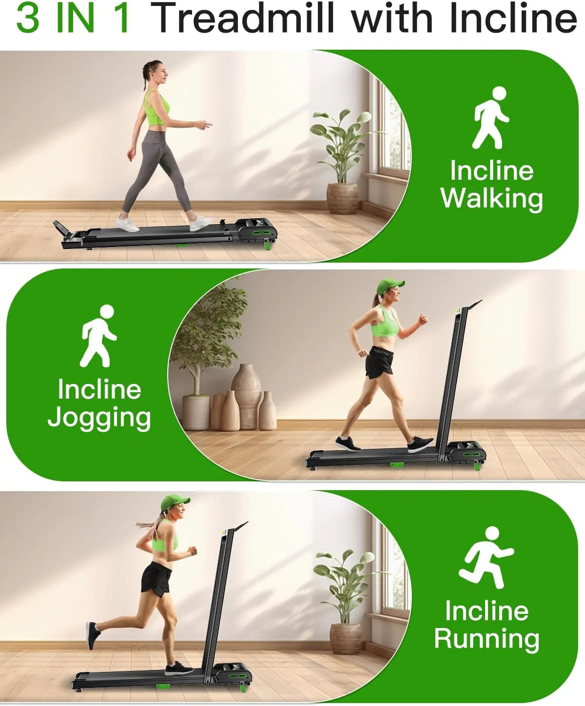 Walking Pad with Incline, Akluer Incline Treadmills for Home, 2.5 HP Under Desk Treadmill Small with Remote Control, Walking Pad Small Treadmill with LED Display