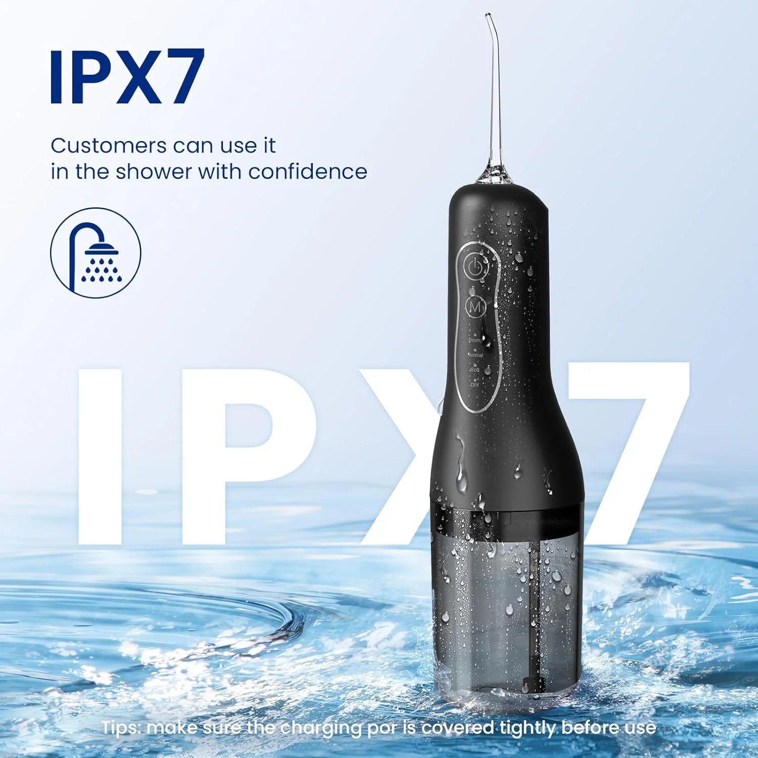 Cordless Water Dental Flosser for Teeth Cleaning – Portable Oral Irrigator with 260ML Water Tank, 4 Modes, 5 Jet Tips, USB Rechargeable, IPX7 Waterproof – Ideal for Home, Travel, and Braces Care