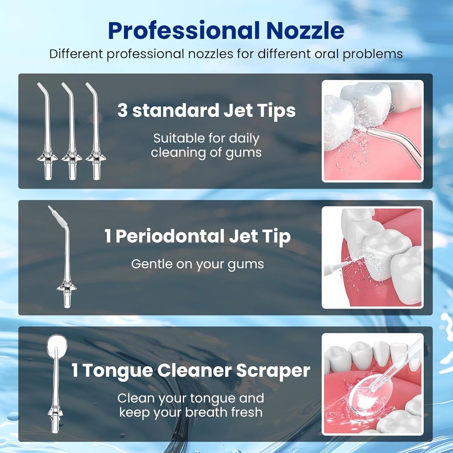 Cordless Water Dental Flosser for Teeth Cleaning – Portable Oral Irrigator with 260ML Water Tank, 4 Modes, 5 Jet Tips, USB Rechargeable, IPX7 Waterproof – Ideal for Home, Travel, and Braces Care