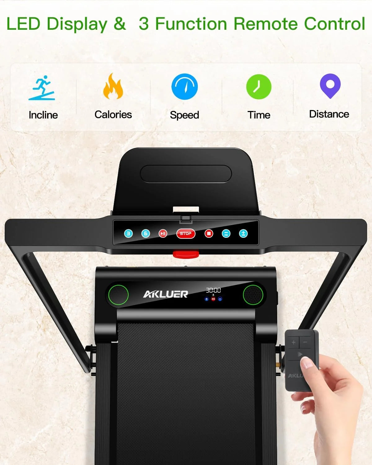 Walking Pad with Incline, Akluer Incline Treadmills for Home, 2.5 HP Under Desk Treadmill Small with Remote Control, Walking Pad Small Treadmill with LED Display