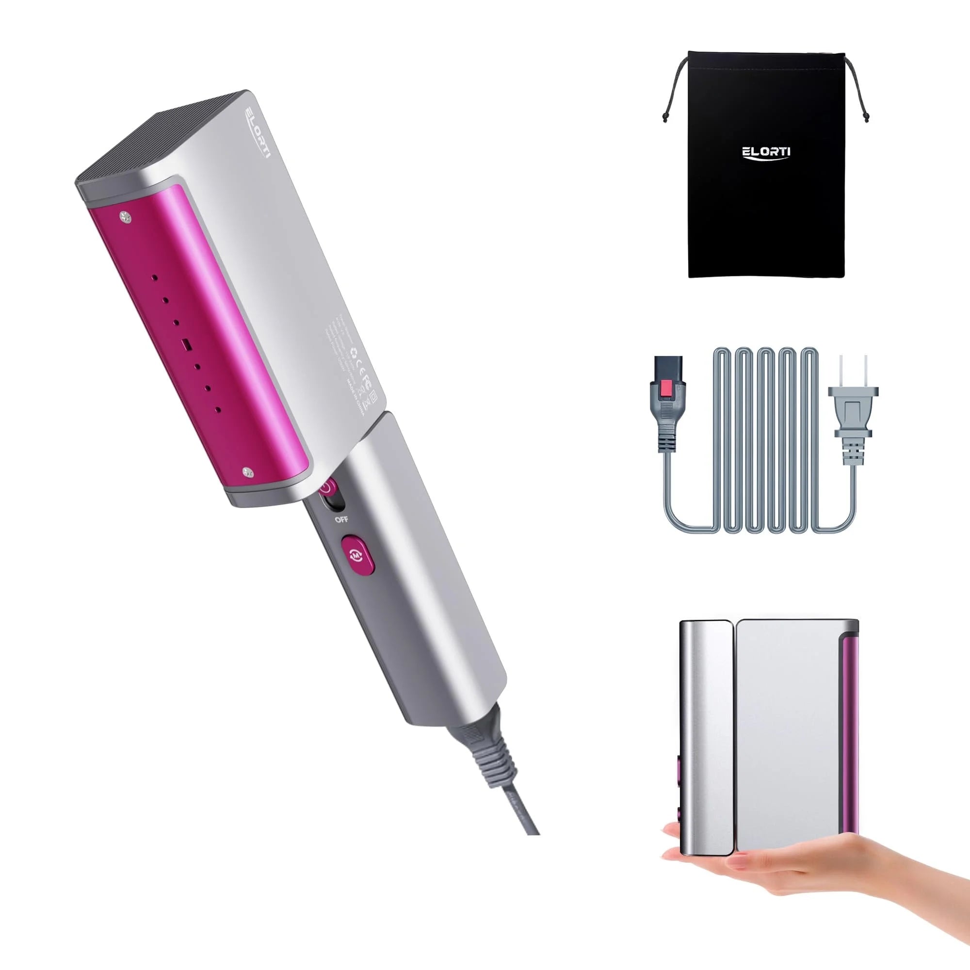 1200W Travel Steamer for Clothes Portable Mini, Dual Voltage, Small Foldable Clothes Steamer and Iron, Compact Garment steamer,15s Fast Heat-Up, Pluggable Cable, Worldwide Travel (110-220V)