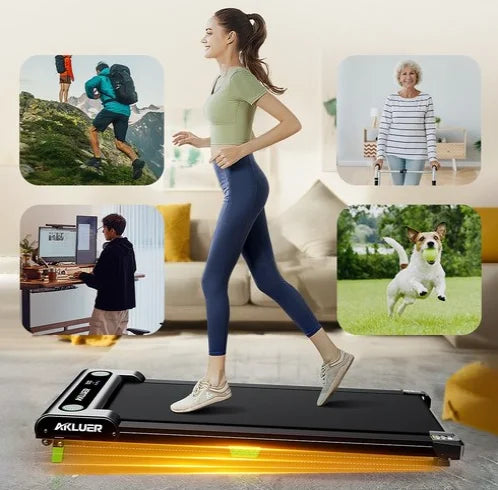 Walking Pad with Incline, Akluer Incline Treadmills for Home, 2.5 HP Under Desk Treadmill Small with Remote Control, Walking Pad Small Treadmill with LED Display